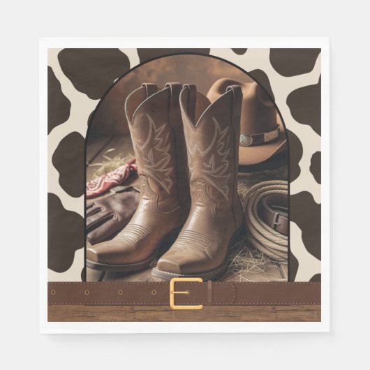 Elegant Cowgirl Boots Baby Shower Servet (Voorkant)