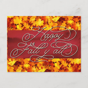 Elegant Cozy Autumn Vibes Quote Happy Herfst Y Briefkaart