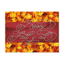 Elegant Cozy Autumn Vibes Quote Happy Herfst Y