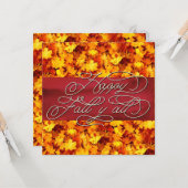 Elegant Cozy Autumn Vibes Quote Happy Herfst Y Kaart (Voorkant / Achterkant in situ)