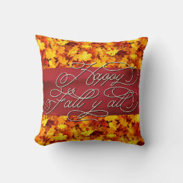 Elegant Cozy Autumn Vibes Quote Happy Herfst Y Kussen