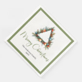 Elegant Cozy Boho Scandinavian Pine Wreath Dinner Servet (Hoek)