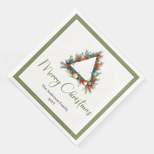 Elegant Cozy Boho Scandinavian Pine Wreath Dinner Servet (Hoek)