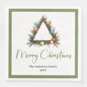 Elegant Cozy Boho Scandinavian Pine Wreath Dinner Servet (Voorkant)