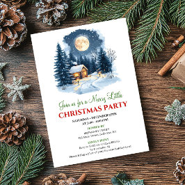 Elegant Cozy Christmas Scene Digital Invitation Kaart