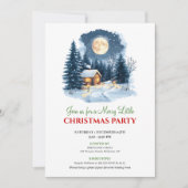 Elegant Cozy Christmas Scene Digital Invitation Kaart (Voorkant)