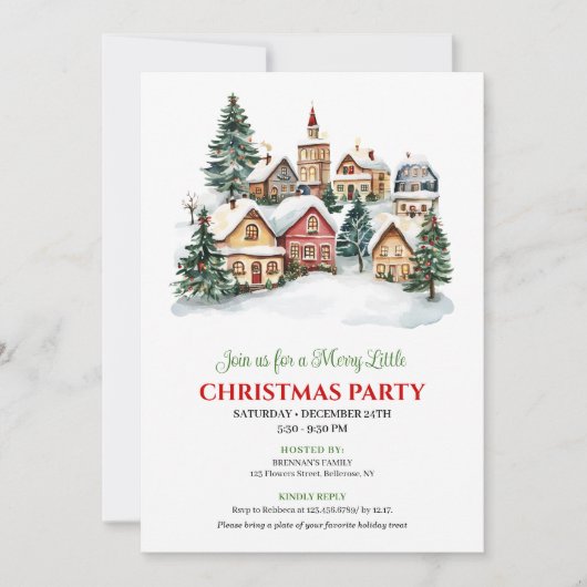 Elegant cozy holiday scene Christmas dinner invite Kaart (Voorkant)