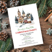 Elegant cozy holiday scene Christmas dinner invite Kaart