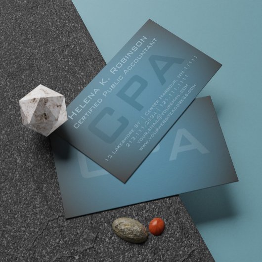 Elegant CPA Certified Public Accountant Blauwgroen Visitekaartje