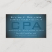 Elegant CPA Certified Public Accountant Blauwgroen Visitekaartje (Voorkant)