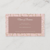 Elegant Cracked Roos Pink Gold Sequin Folie Visitekaartje (Achterkant)