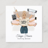 Elegant Crafting Queen Branding Design Vierkante Visitekaartje (Voorkant)