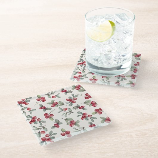 Elegant Cranberry Design Onderzetter (Schuin)