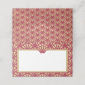 Elegant Cranberry Gold Colored Art Deco Wedding Plaatskaartje (Buitenkant ongevouwen)