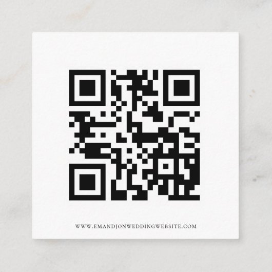 Elegant Crane Bird Script QR Code Weddenschap RSVP Informatiekaartje (Achterkant)