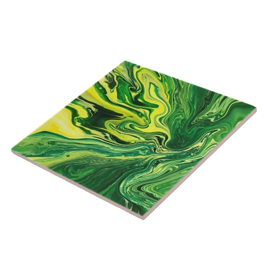 Elegant Crazy Agate 5 - Green Yellow Tegeltje (Zijkant)