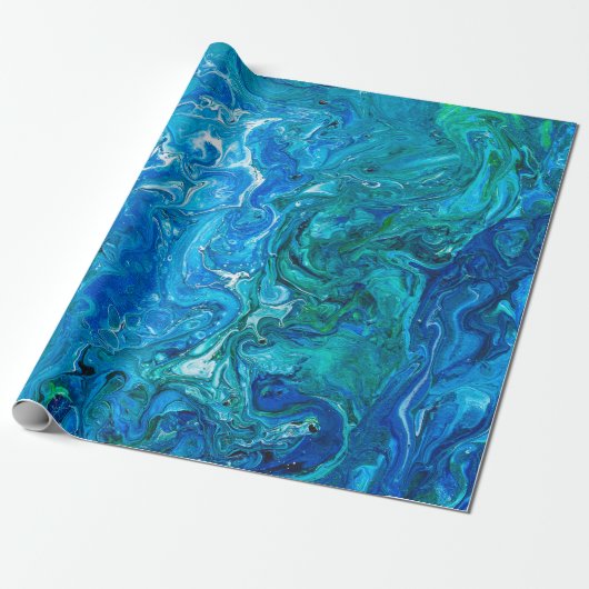 Elegant Crazy Lace Agate 2 - Blue Aqua Cadeaupapier (Uitgerold)