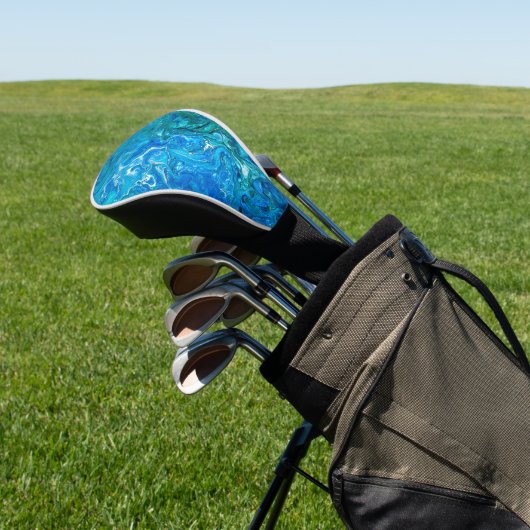 Elegant Crazy Lace Agate 2 - Blue Aqua Golfheadcover (Insitu)
