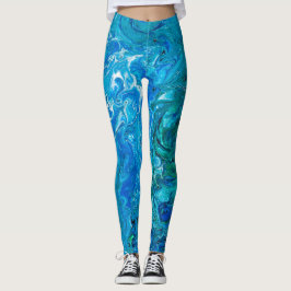 Elegant Crazy Lace Agate 2 - Blue Aqua Leggings