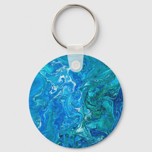 Elegant Crazy Lace Agate 2 - Blue Aqua Sleutelhanger (Voorkant)