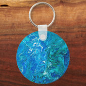 Elegant Crazy Lace Agate 2 - Blue Aqua Sleutelhanger (Voorkant)