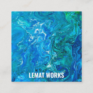 Elegant Crazy Lace Agate 2 - Blue Aqua Vierkante Visitekaartje