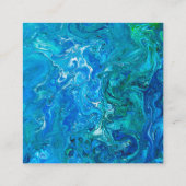 Elegant Crazy Lace Agate 2 - Blue Aqua Vierkante Visitekaartje (Achterkant)