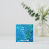 Elegant Crazy Lace Agate 2 - Blue Aqua Vierkante Visitekaartje (Staand voorkant)