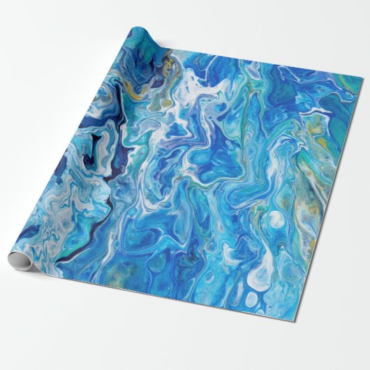 Elegant Crazy Lace Agate 6 - Ocean Blue Cadeaupapier (Uitgerold)