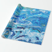 Elegant Crazy Lace Agate 6 - Ocean Blue Cadeaupapier (Uitgerold)