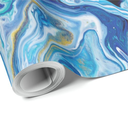 Elegant Crazy Lace Agate 6 - Ocean Blue Cadeaupapier (Rol Hoek)