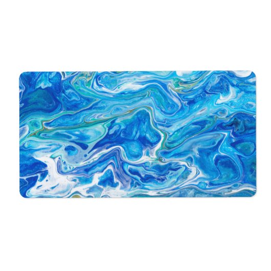 Elegant Crazy Lace Agate 6 - Ocean Blue Etiket (Voorkant)