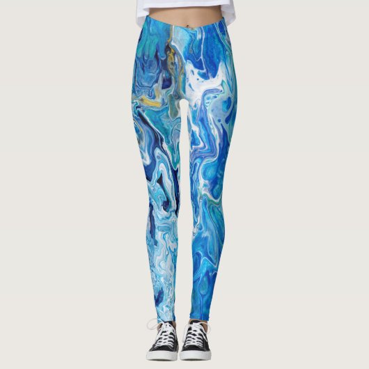 Elegant Crazy Lace Agate 6 - Ocean Blue Leggings (Voorkant)
