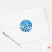Elegant Crazy Lace Agate 6 - Ocean Blue Ronde Sticker (Envelop)