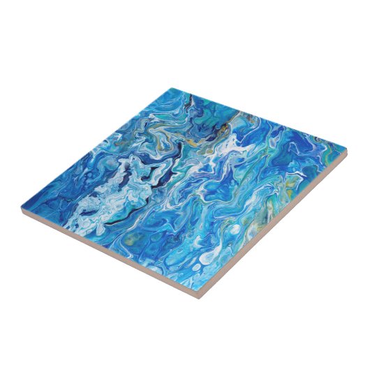 Elegant Crazy Lace Agate 6 - Ocean Blue Tegeltje (Zijkant)
