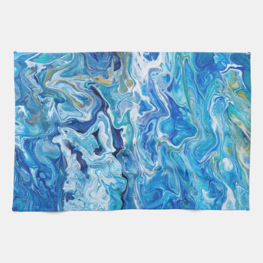 Elegant Crazy Lace Agate 6 - Ocean Blue Theedoek (Horizontaal)