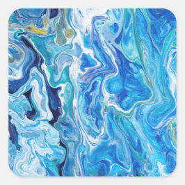 Elegant Crazy Lace Agate 6 - Ocean Blue Vierkante Sticker