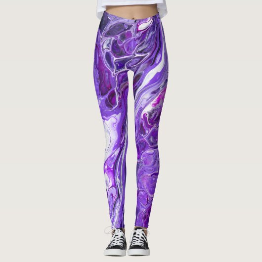 Elegant Crazy Lace Agate 7 - Ultra Violet Paars Leggings (Voorkant)