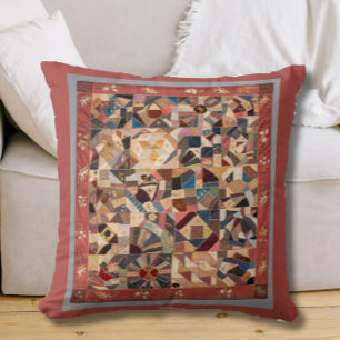 Elegant Crazy Patchwork Quilt Pattern Kussen