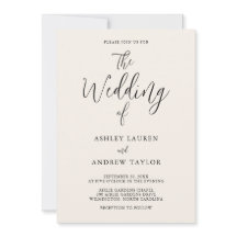 Elegant Cream and Black Wedding Invitation