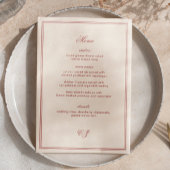 Elegant Cream and Burgundy Wedding Menu