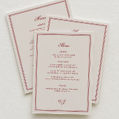 Elegant Cream and Burgundy Wedding Menu