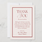 Elegant Cream and Burgundy Wedding Photo Bedankkaart (Voorkant)