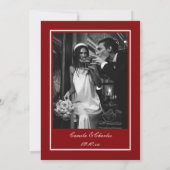 Elegant Cream and Burgundy Wedding Photo Bedankkaart (Achterkant)