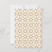 Elegant Cream and Gold Islamic Muslim Weduwen RSVP Kaartje (Achterkant)