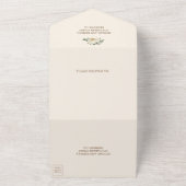 Elegant Cream and Gold Ivory Floral Wedding All In One Uitnodiging (Buitenkant)