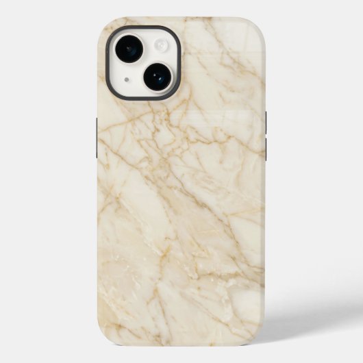 Elegant Cream and Gold Marble iPhone Case (Achterkant)