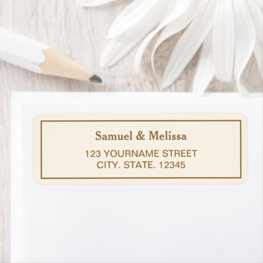 Elegant Cream and Gold Wedding Etiket (Insitu)