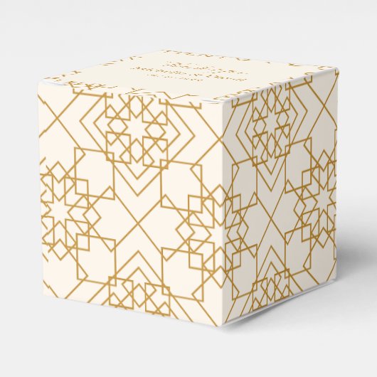 Elegant Cream and Gold Wedding Favor Box Bedankdoosjes (Voorkant Zijde)