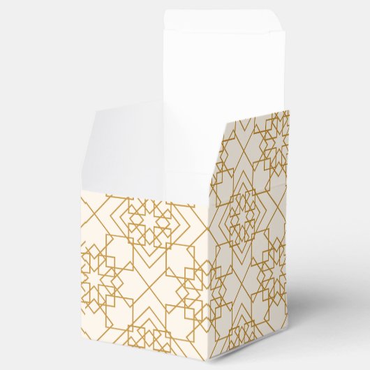 Elegant Cream and Gold Wedding Favor Box Bedankdoosjes (Geopend)
